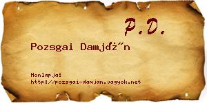 Pozsgai Damján névjegykártya